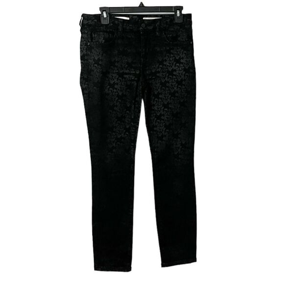 Pilcro And the Letterpress Black with Metalic Paisley Print Stet Jeans Size 28 - Picture 1 of 6